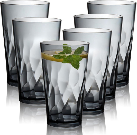 Set of 6, Unbreakable Plastic Drinking Glasses