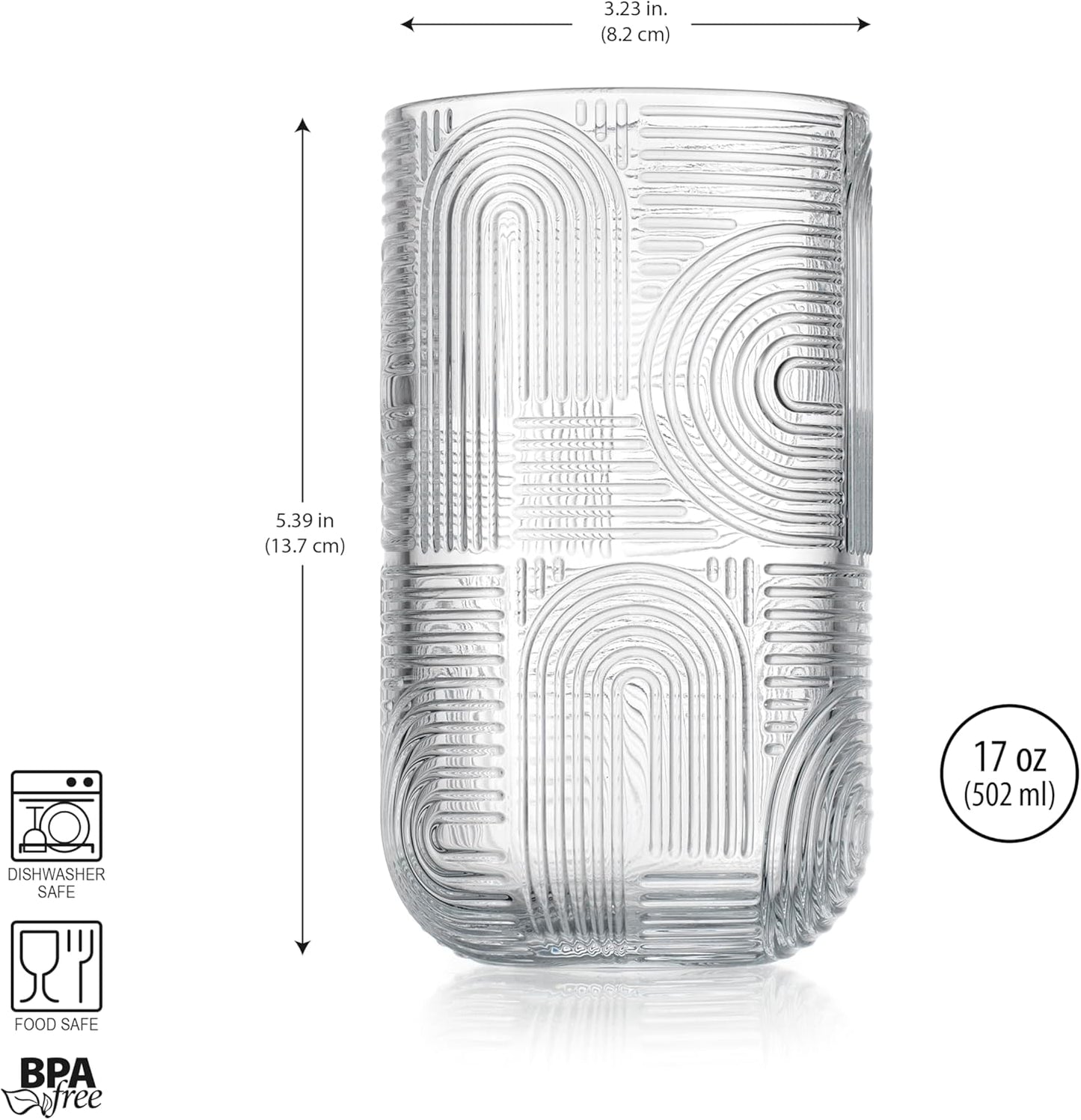 Set of 4 Clear Kitchen Glassware