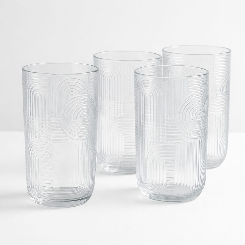 Set of 4 Clear Kitchen Glassware